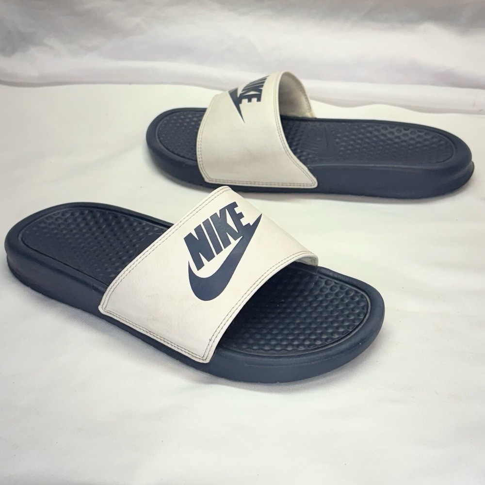 Nike Benassi JDI Slides Sandals Men's US 6 Women's 7 Blue White Swoosh 818736